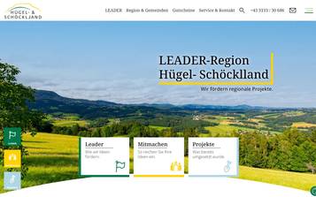 Website vom Hügelland am PC.