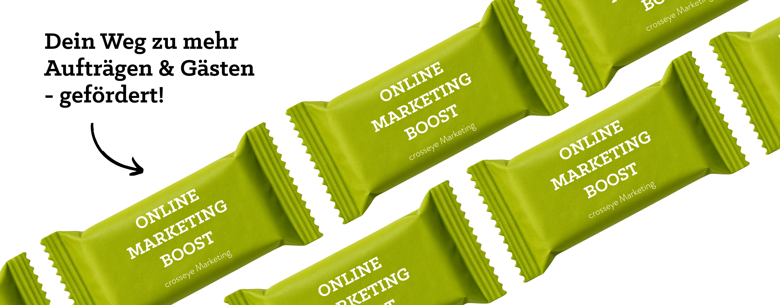 Müsliriegel als Symbol für einen Boost im Online Marketing.