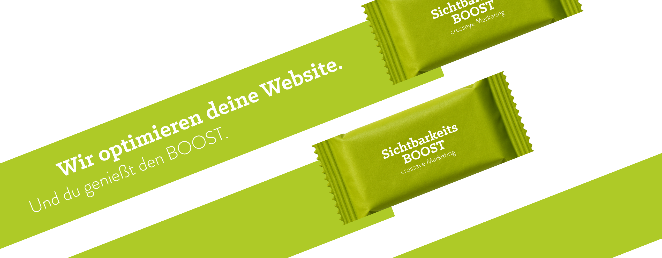Riegel als Symbol für deinen Sichtbarkeitsboost bei crosseye Marketing.